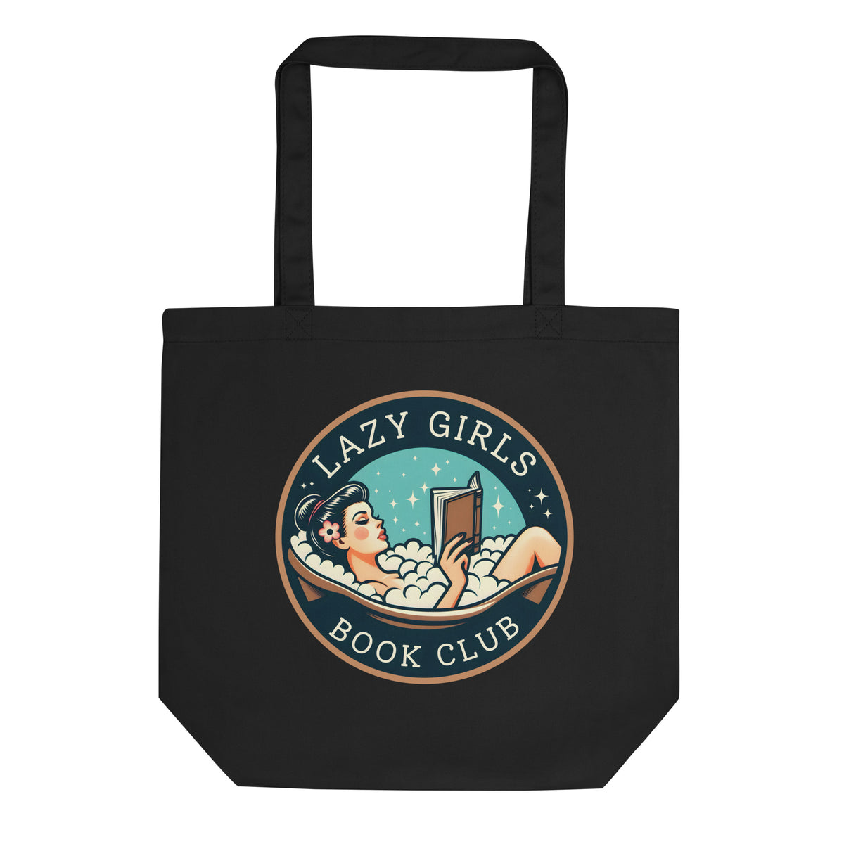 Lazy Girls Book Club Organic Cotton Tote Bag | Bookish Gift Tote for Readers - Spinsterly Co