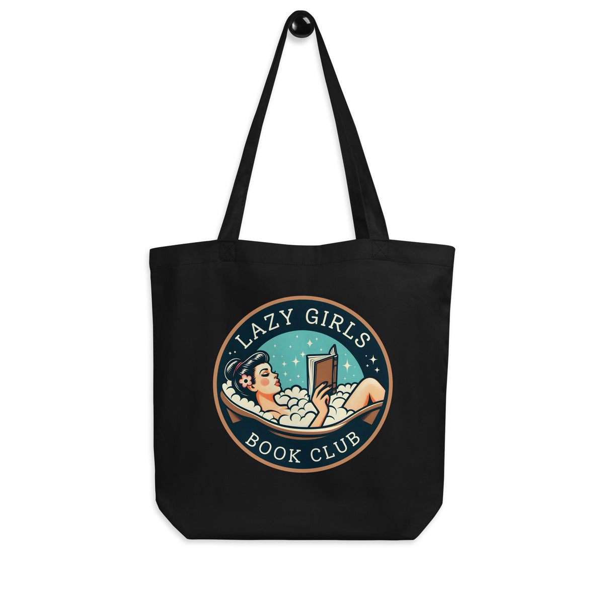 Lazy Girls Book Club Organic Cotton Tote Bag | Bookish Gift Tote for Readers - Spinsterly Co