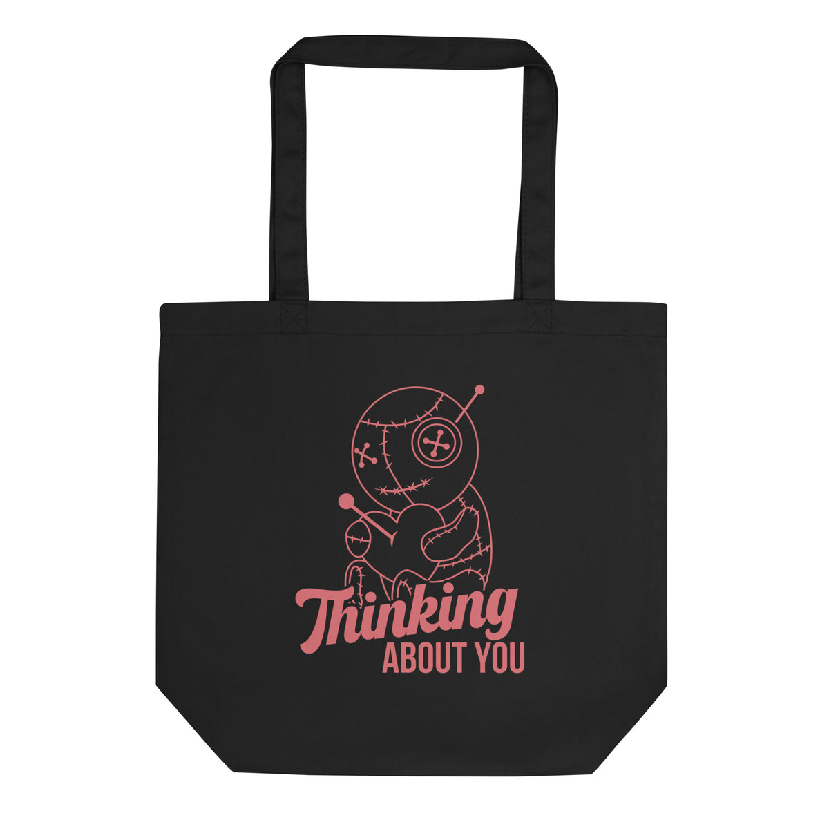 Thinking About You Voodoo Doll Tote Bag | Funny Gothic Organic Cotton Tote - Spinsterly Co