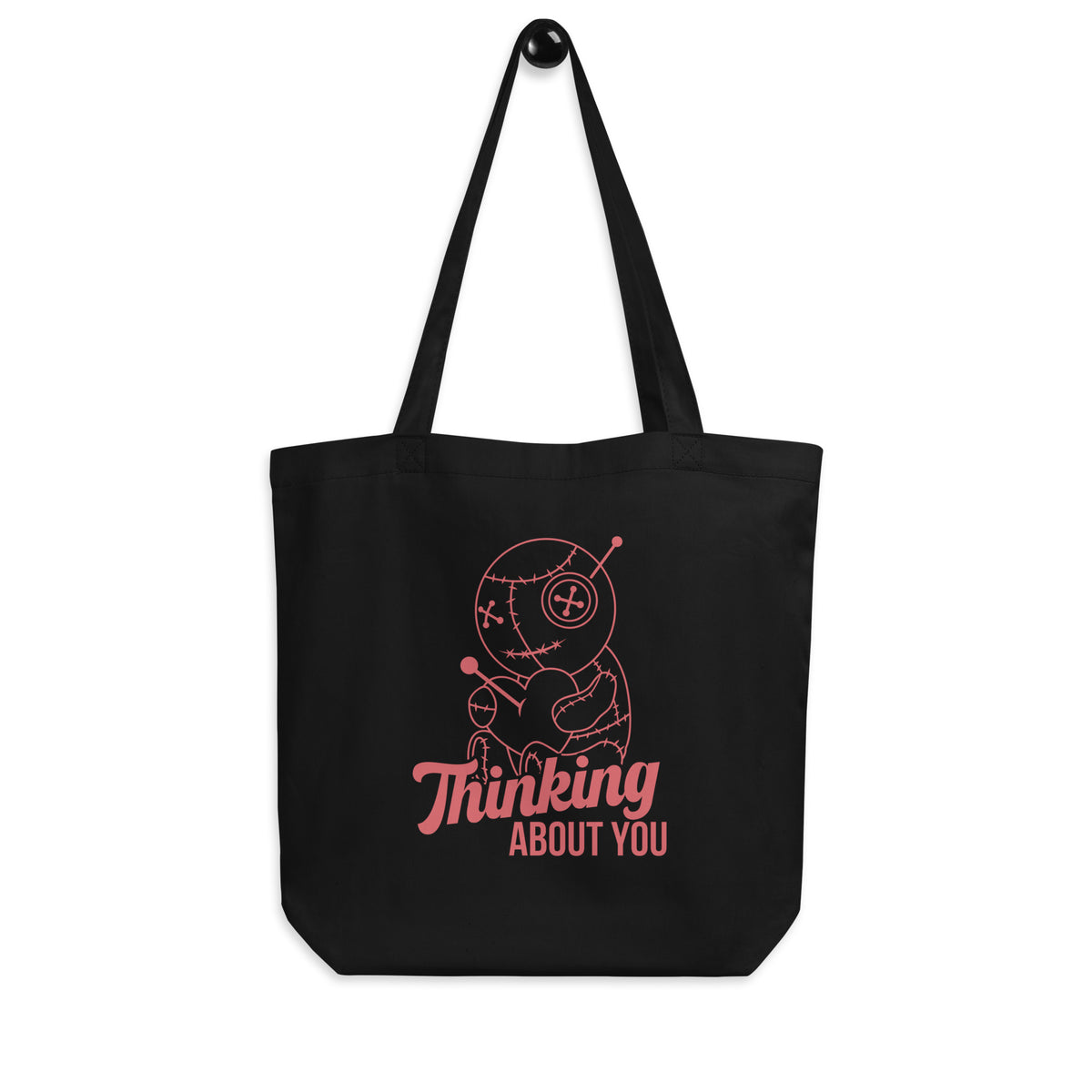 Thinking About You Voodoo Doll Tote Bag | Funny Gothic Organic Cotton Tote - Spinsterly Co