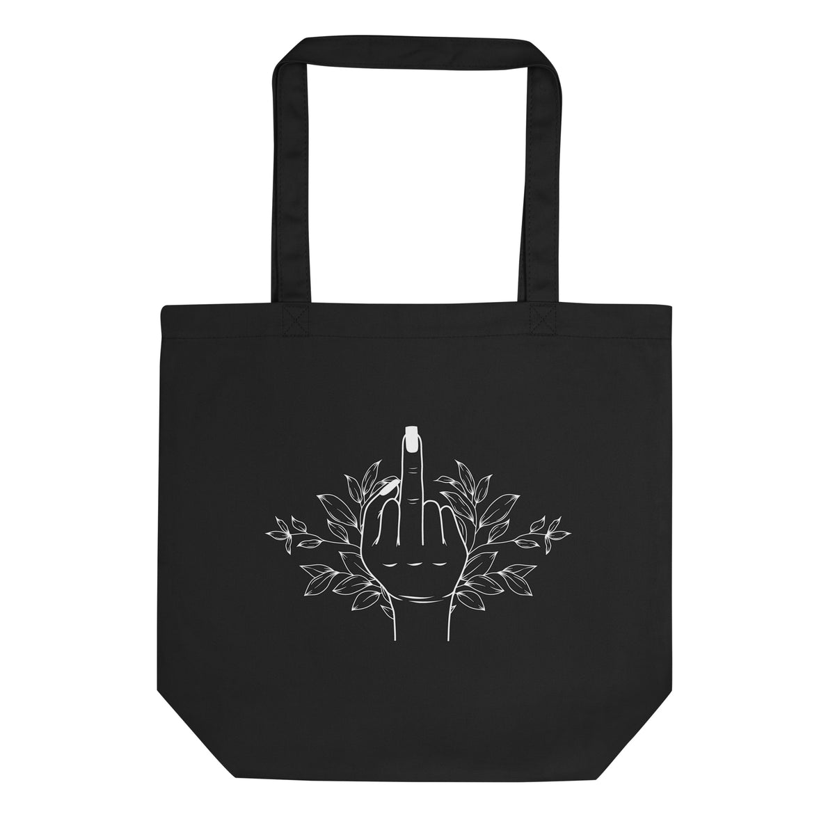 Botanical Middle Finger Tote Bag | Funny Feminist Organic Cotton Eco Tote - Spinsterly Co