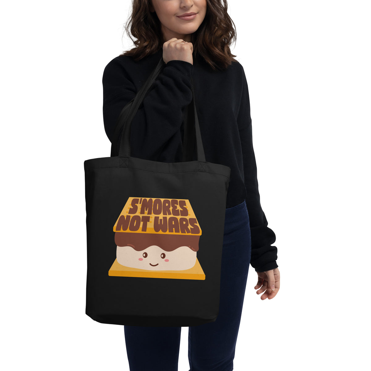 S’mores Not Wars Eco Tote Bag | Funny Kawaii S’more Organic Cotton Bag - Spinsterly Co