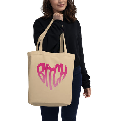 Bitch Heart Tote Bag | Feminist Reclamation Organic Cotton Tote - Spinsterly Co