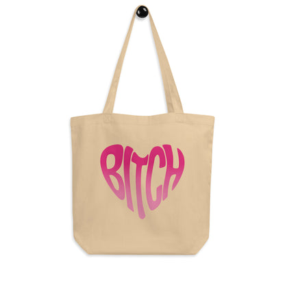 Bitch Heart Tote Bag | Feminist Reclamation Organic Cotton Tote - Spinsterly Co