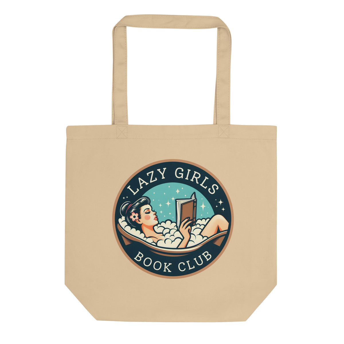 Lazy Girls Book Club Organic Cotton Tote Bag | Bookish Gift Tote for Readers - Spinsterly Co