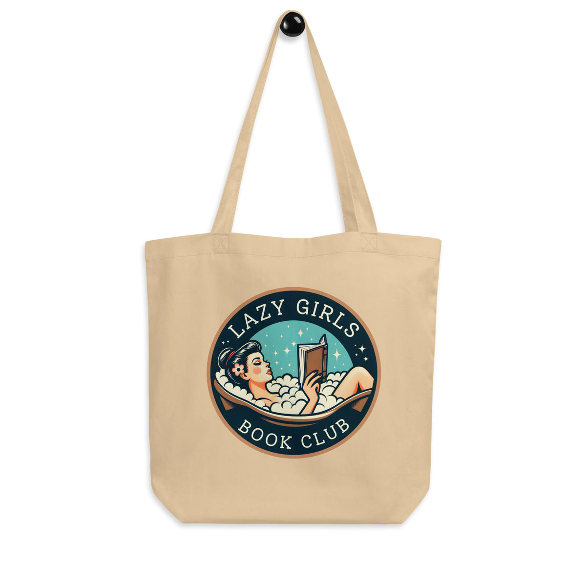 Lazy Girls Book Club Organic Cotton Tote Bag | Bookish Gift Tote for Readers - Spinsterly Co