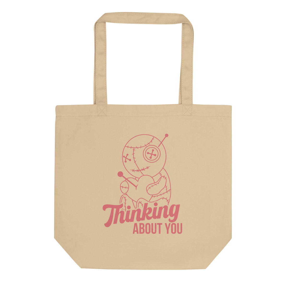 Thinking About You Voodoo Doll Tote Bag | Funny Gothic Organic Cotton Tote - Spinsterly Co