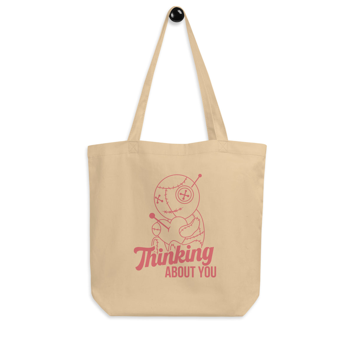 Thinking About You Voodoo Doll Tote Bag | Funny Gothic Organic Cotton Tote - Spinsterly Co