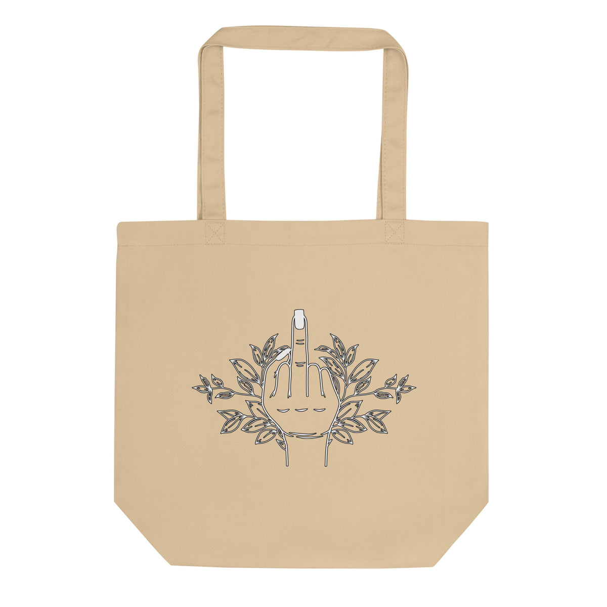 Botanical Middle Finger Tote Bag | Funny Feminist Organic Cotton Eco Tote - Spinsterly Co