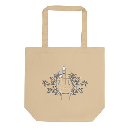 Botanical Middle Finger Tote Bag | Funny Feminist Organic Cotton Eco Tote - Spinsterly Co