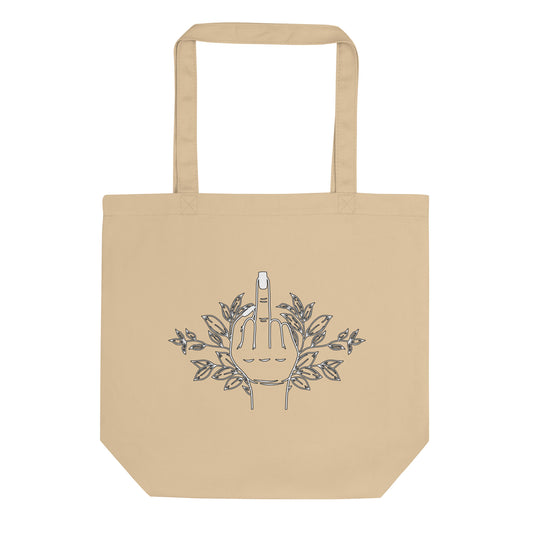 Botanical Middle Finger Tote Bag | Funny Feminist Organic Cotton Eco Tote - Spinsterly Co