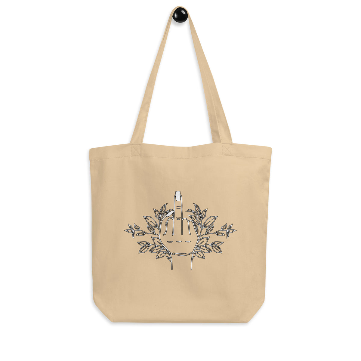 Botanical Middle Finger Tote Bag | Funny Feminist Organic Cotton Eco Tote - Spinsterly Co