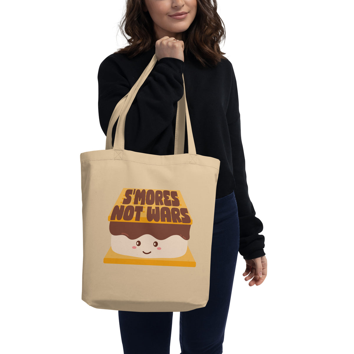 S’mores Not Wars Eco Tote Bag | Funny Kawaii S’more Organic Cotton Bag - Spinsterly Co