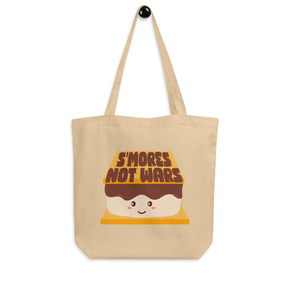 S’mores Not Wars Eco Tote Bag | Funny Kawaii S’more Organic Cotton Bag - Spinsterly Co