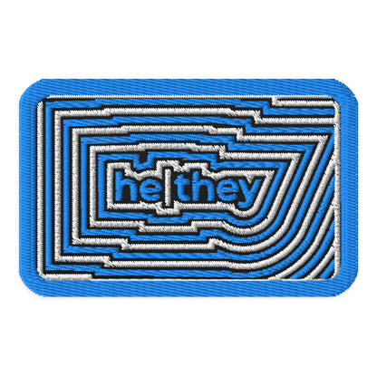 He/They Pronoun Embroidered Patch | LGBTQIA+ Identity Accessory - Spinsterly Co