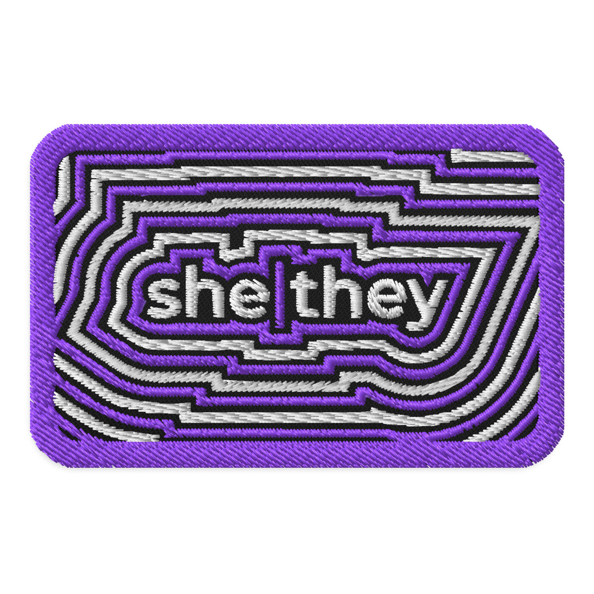She/They Pronoun Embroidered Patch | LGBTQIA+ Identity Accessory - Spinsterly Co