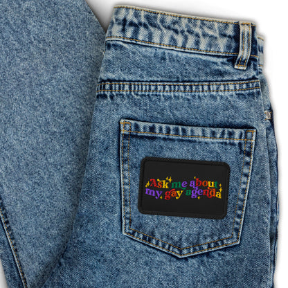Ask Me About My Gay Agenda Embroidered Patch | LGBTQIA+ Pride Accessory - Spinsterly Co