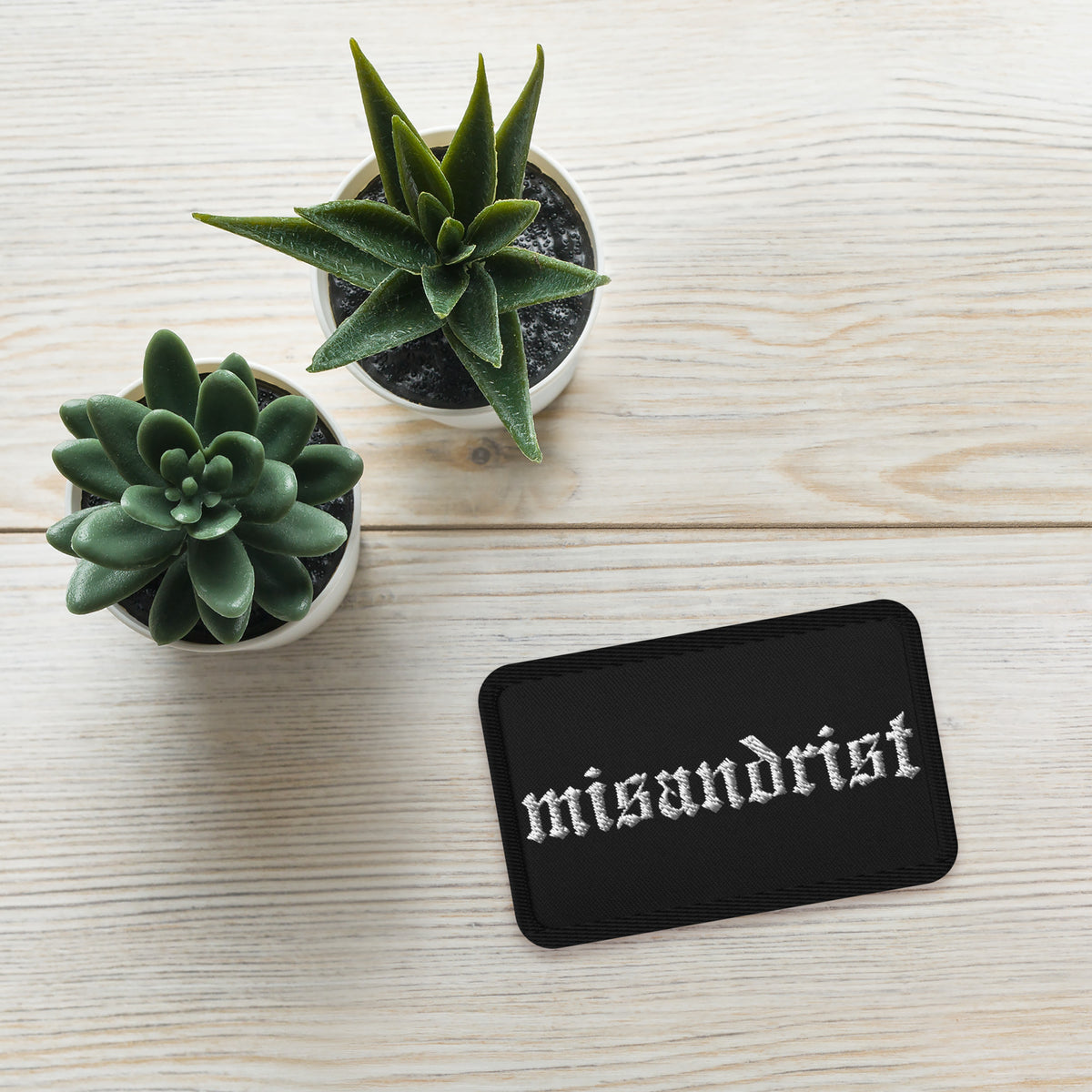 Misandrist Embroidered Iron-On Patch | Gothic Feminist Accessory - Spinsterly Co