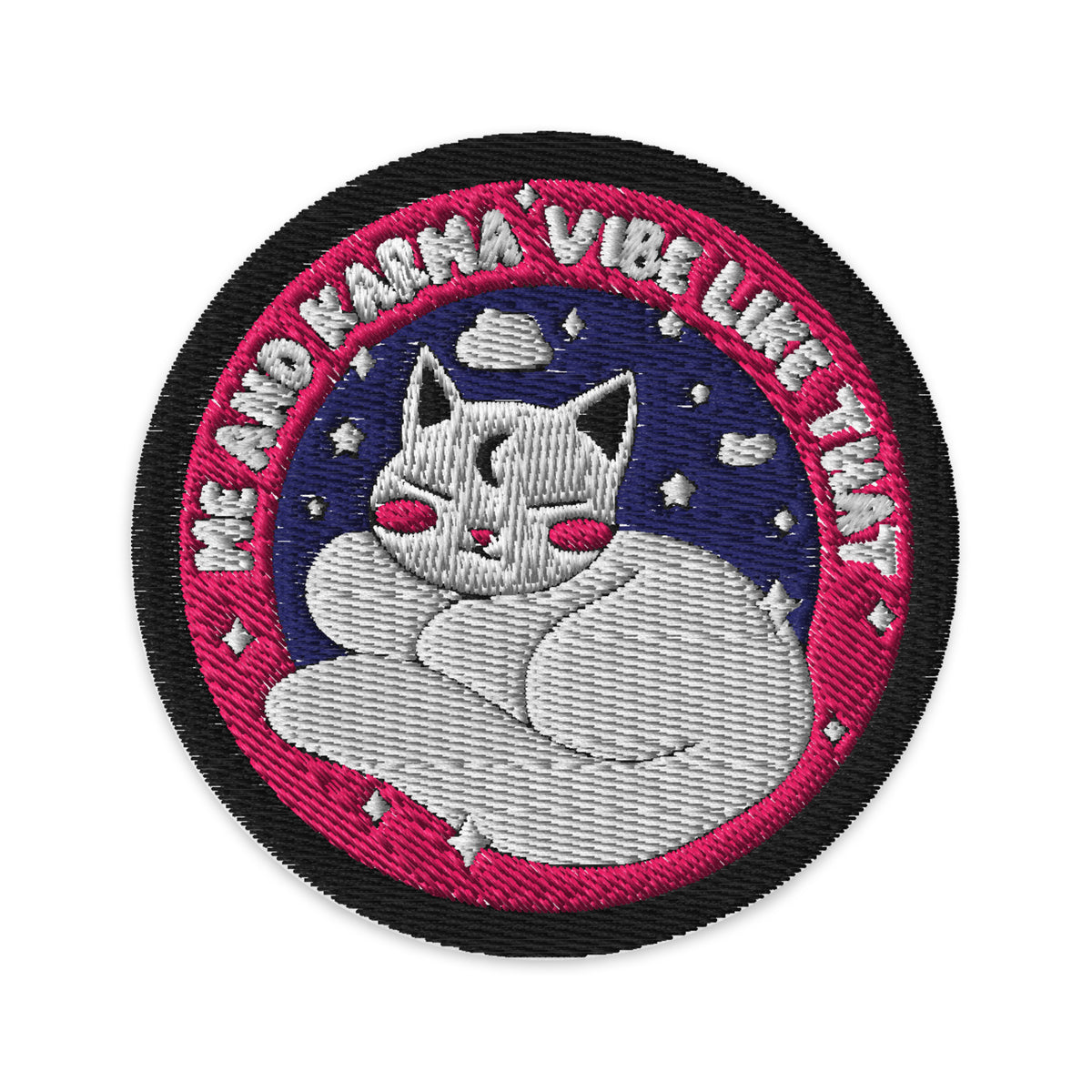Cozy Cat Energy Embroidered Patch | Cat Lover Accessory - Spinsterly Co