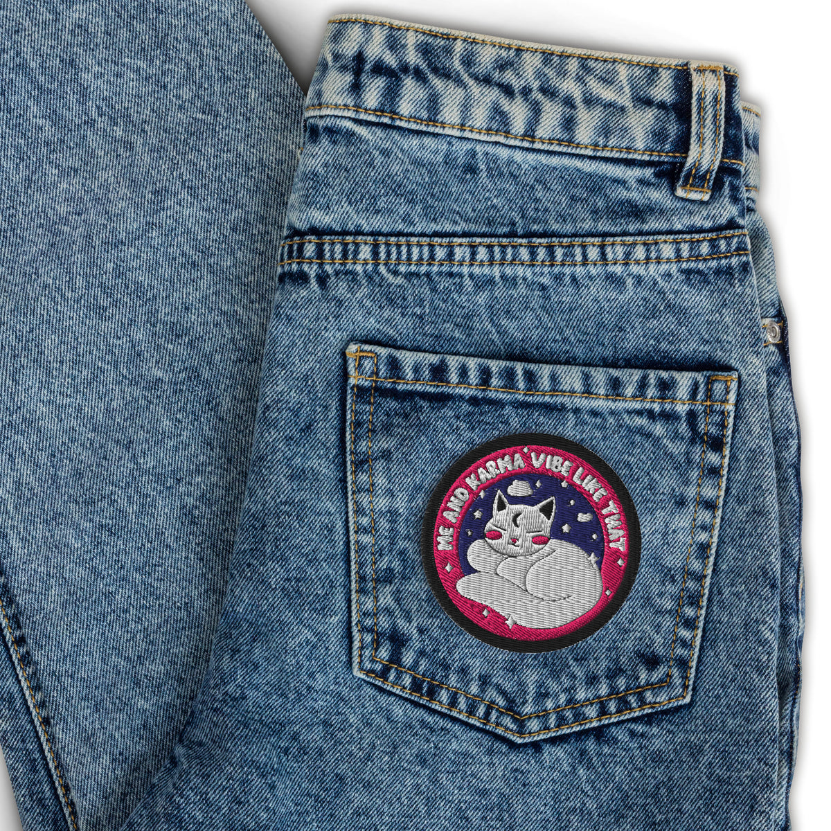 Cozy Cat Energy Embroidered Patch | Cat Lover Accessory - Spinsterly Co
