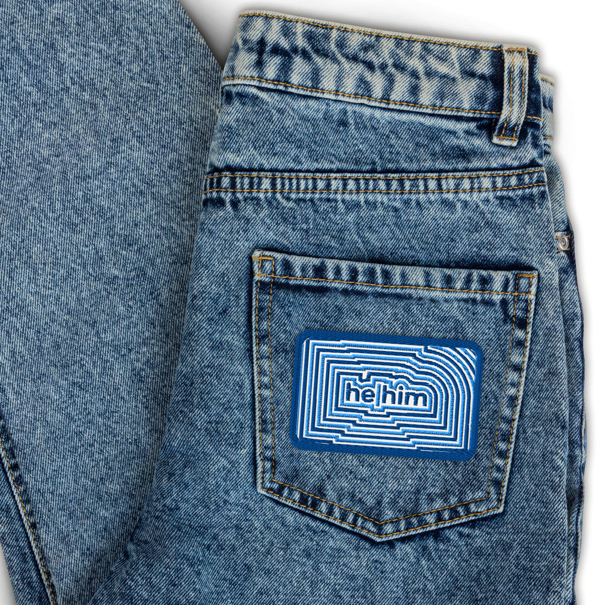 He/Him Pronoun Embroidered Patch | LGBTQIA+ Identity Accessory - Spinsterly Co
