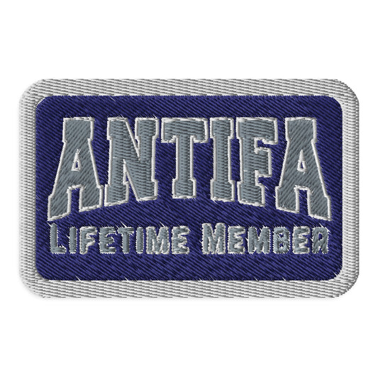 Antifa Lifetime Member Embroidered Iron-On Patch | Activist Accessory - Spinsterly Co