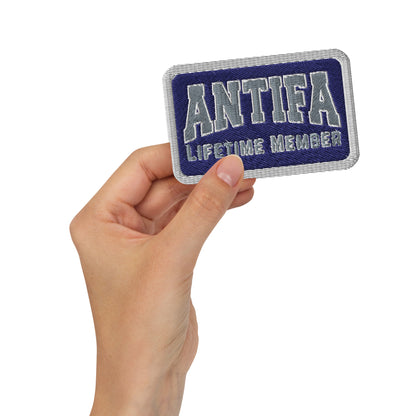 Antifa Lifetime Member Embroidered Iron-On Patch | Activist Accessory - Spinsterly Co