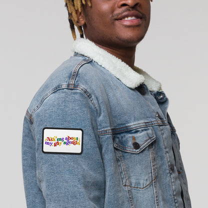Ask Me About My Gay Agenda Embroidered Patch | LGBTQIA+ Pride Accessory - Spinsterly Co