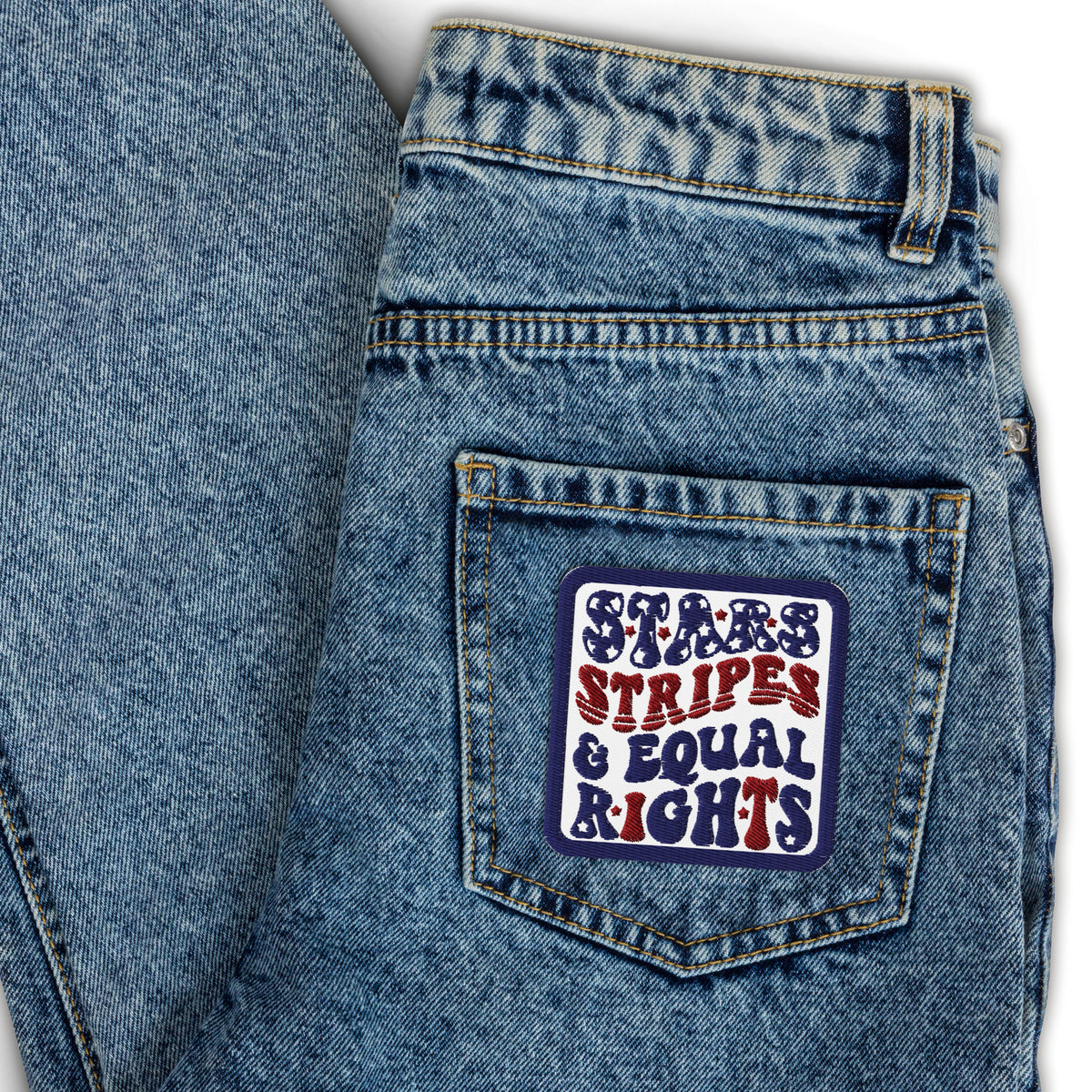 Stars, Stripes & Equal Rights Embroidered Patch | Patriotic Activist Accessory - Spinsterly Co