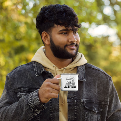 Adjust Your Altitude Enamel Mug | Outdoor Adventure Mug - Spinsterly Co