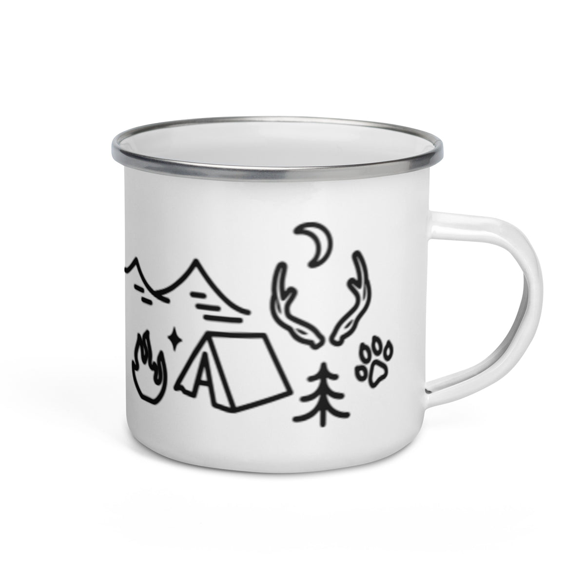 Camping Doodles Enamel Mug | Whimsical Outdoor Mug - Spinsterly Co
