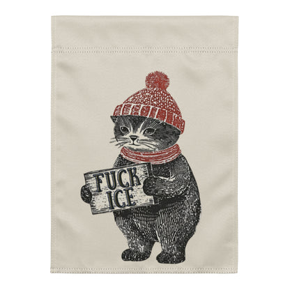 F*ck ICE Cozy Protest Cat Garden Flag | Political Activist Yard Sign - Spinsterly Co