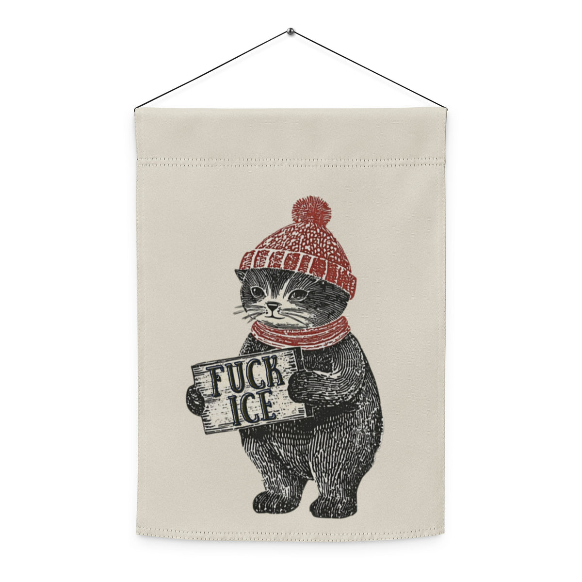 F*ck ICE Cozy Protest Cat Garden Flag | Political Activist Yard Sign - Spinsterly Co