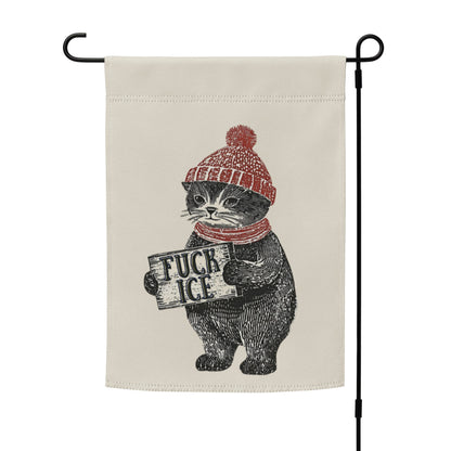 F*ck ICE Cozy Protest Cat Garden Flag | Political Activist Yard Sign - Spinsterly Co