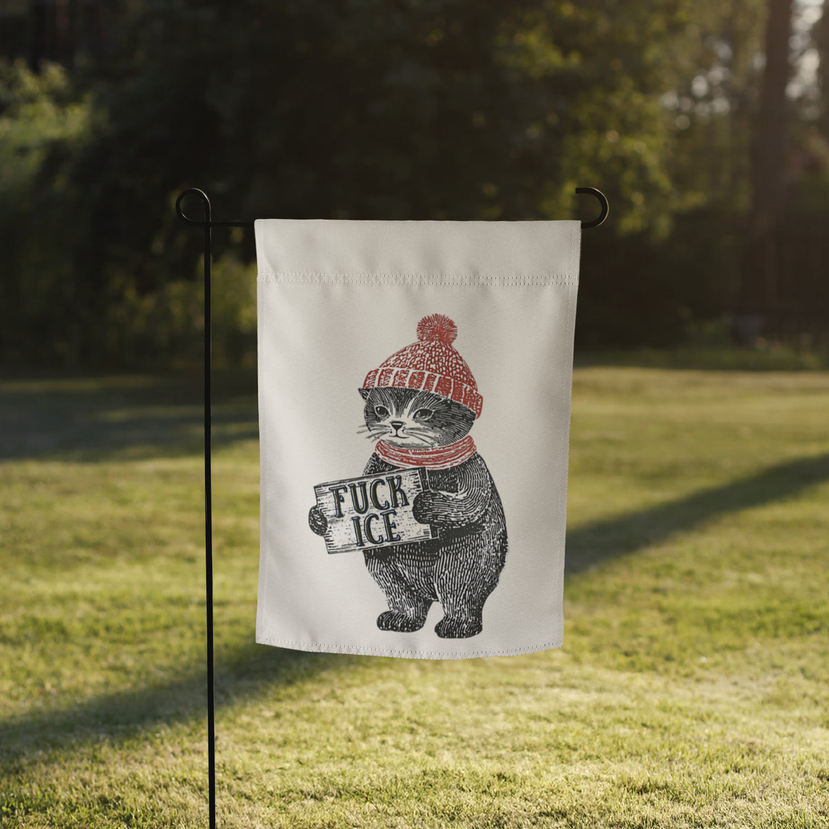 F*ck ICE Cozy Protest Cat Garden Flag | Political Activist Yard Sign - Spinsterly Co