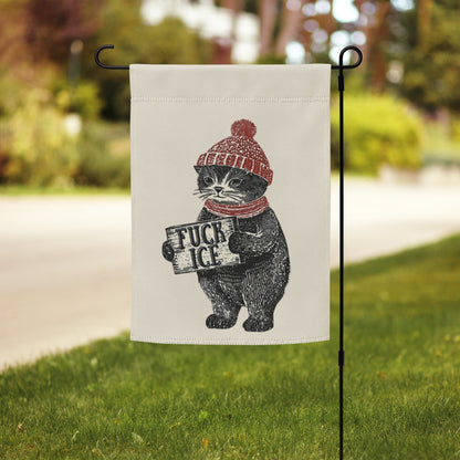 F*ck ICE Cozy Protest Cat Garden Flag | Political Activist Yard Sign - Spinsterly Co
