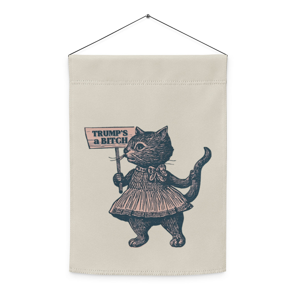 Victorian Protest Cat Garden Flag | Funny Anti-Trump Resistance Yard Sign - Spinsterly Co