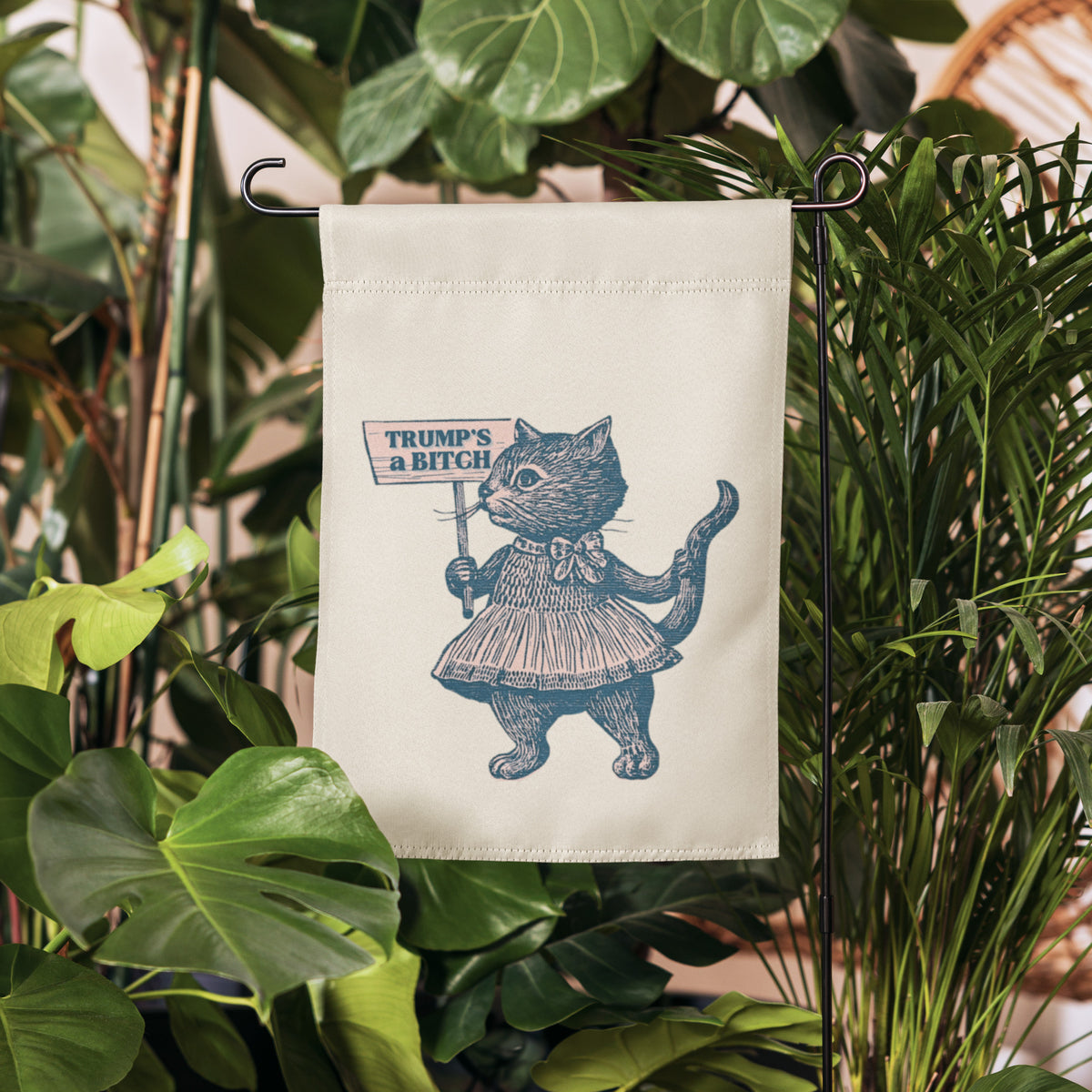 Victorian Protest Cat Garden Flag | Funny Anti-Trump Resistance Yard Sign - Spinsterly Co