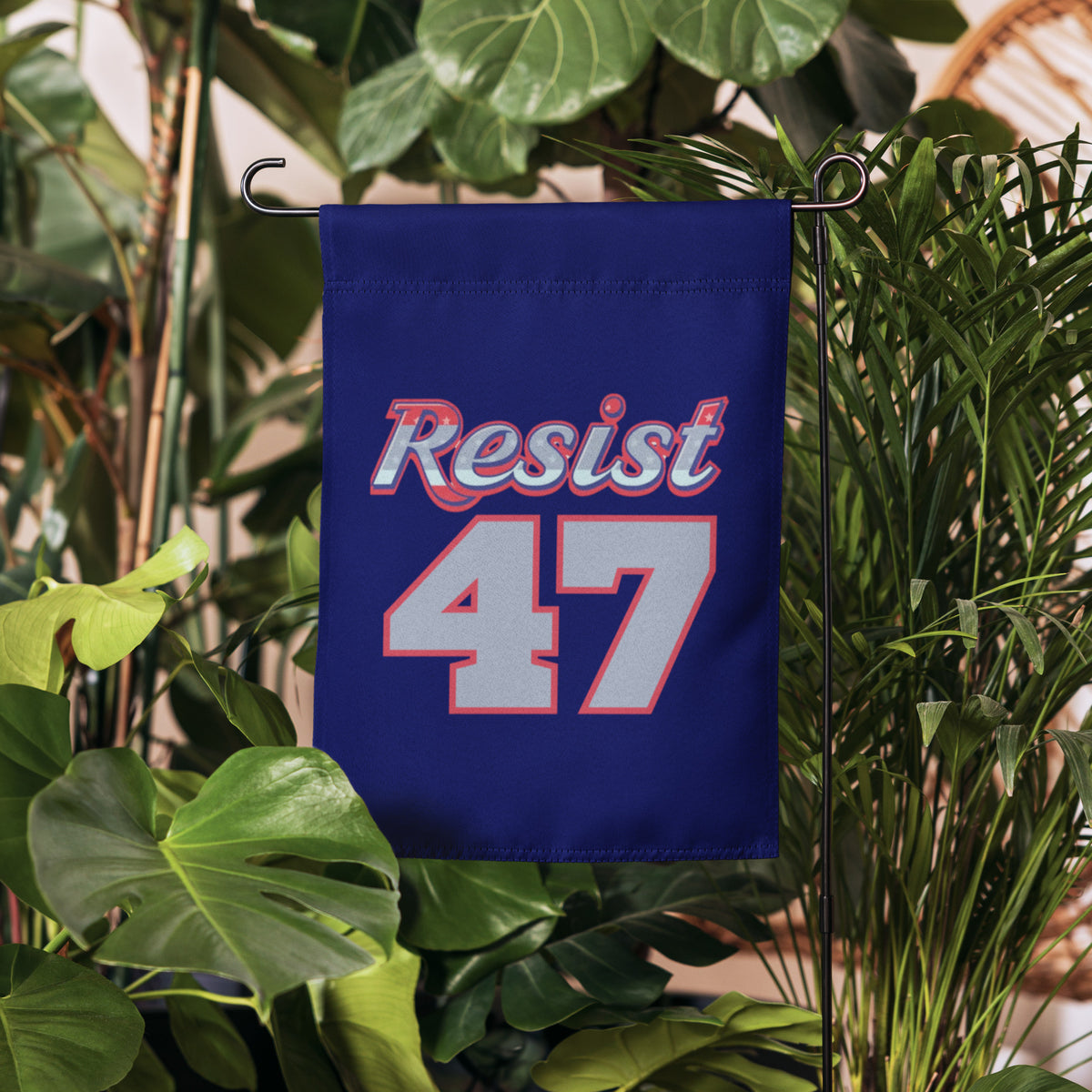 Resist 47 Varsity Jersey Political Garden Flag | Anti-Trump Resistance Yard Sign 12x17 - Spinsterly Co