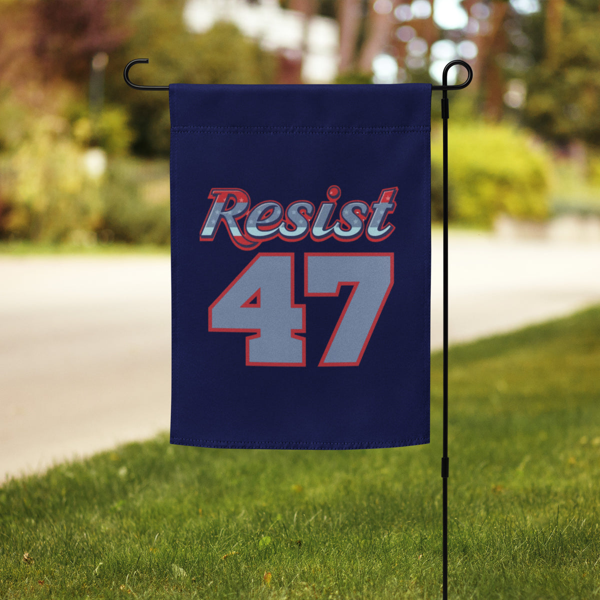 Resist 47 Varsity Jersey Political Garden Flag | Anti-Trump Resistance Yard Sign 12x17 - Spinsterly Co