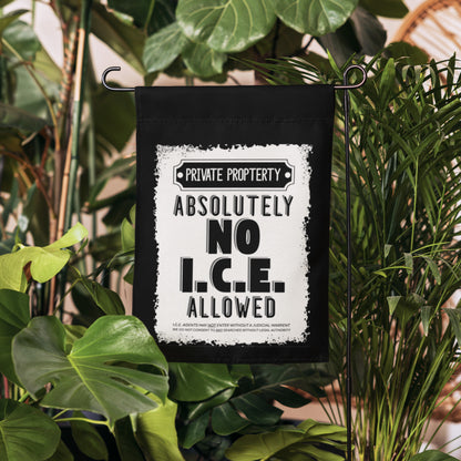 No ICE Allowed Know Your Rights Garden Flag | Immigrant Rights Yard Sign - Spinsterly Co