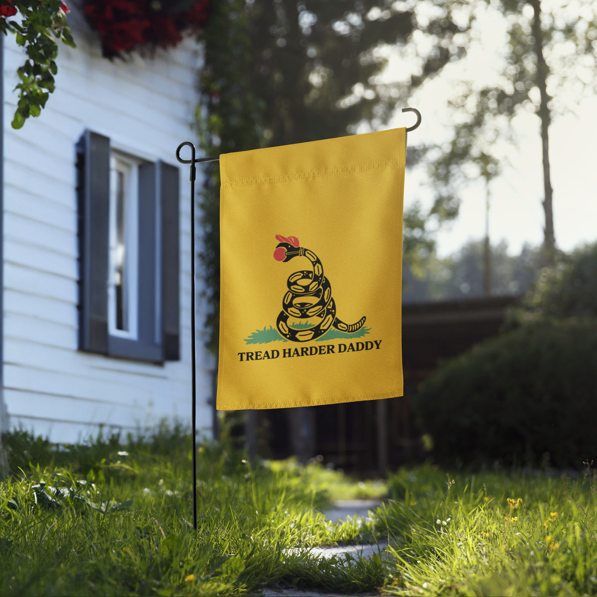 Tread Harder Daddy Parody Garden Flag | Funny Political Satire Yard Sign - Spinsterly Co