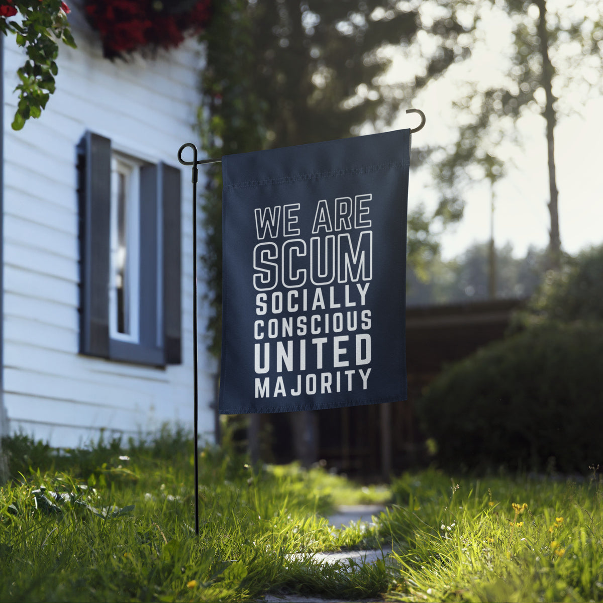 We Are SCUM Garden Flag | Funny Political Activist Yard Sign - Spinsterly Co