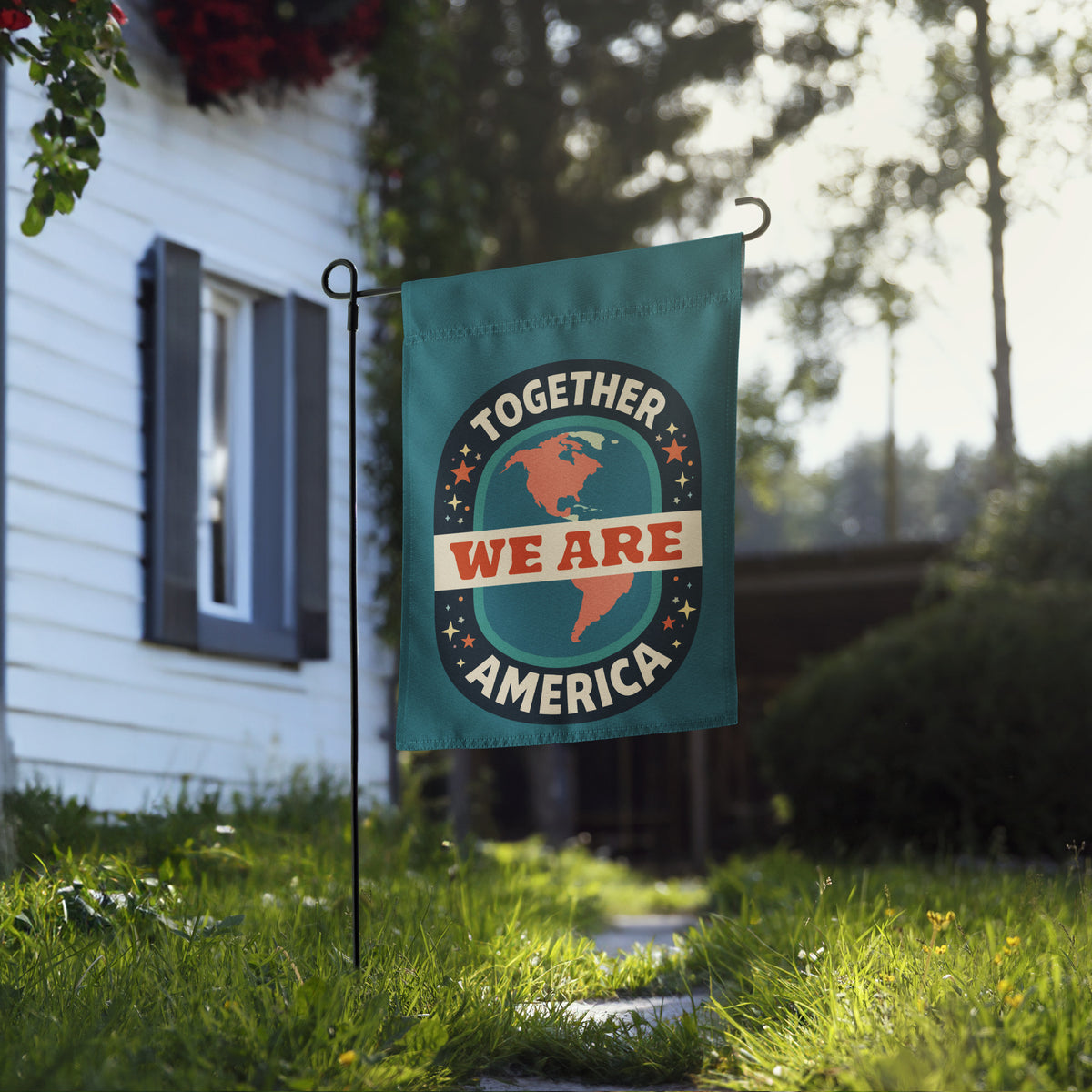 Together We Are America Garden Flag | Pro-Immigrant Unity Yard Sign - Spinsterly Co