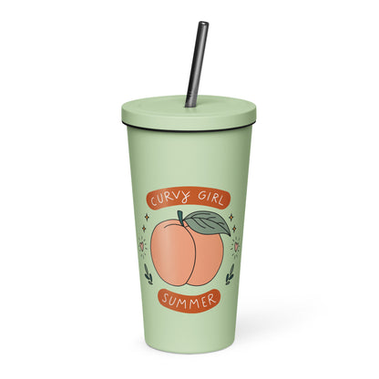 Summer Fun Insulated Tumbler with Straw | 20 oz Stainless Steel Cup - Spinsterly Co