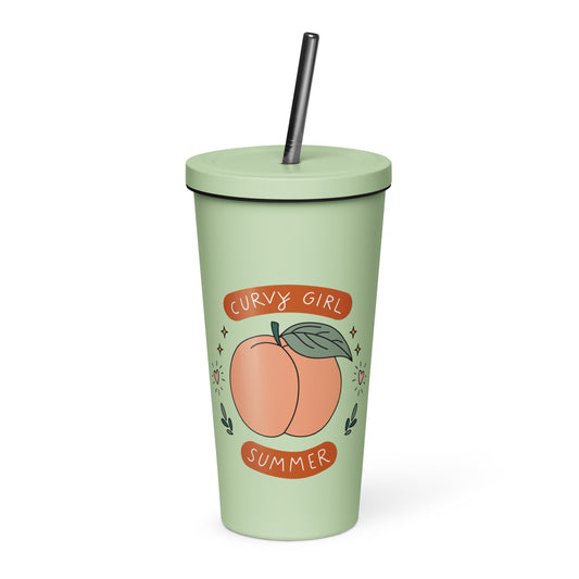 Summer Fun Insulated Tumbler with Straw | 20 oz Stainless Steel Cup - Spinsterly Co