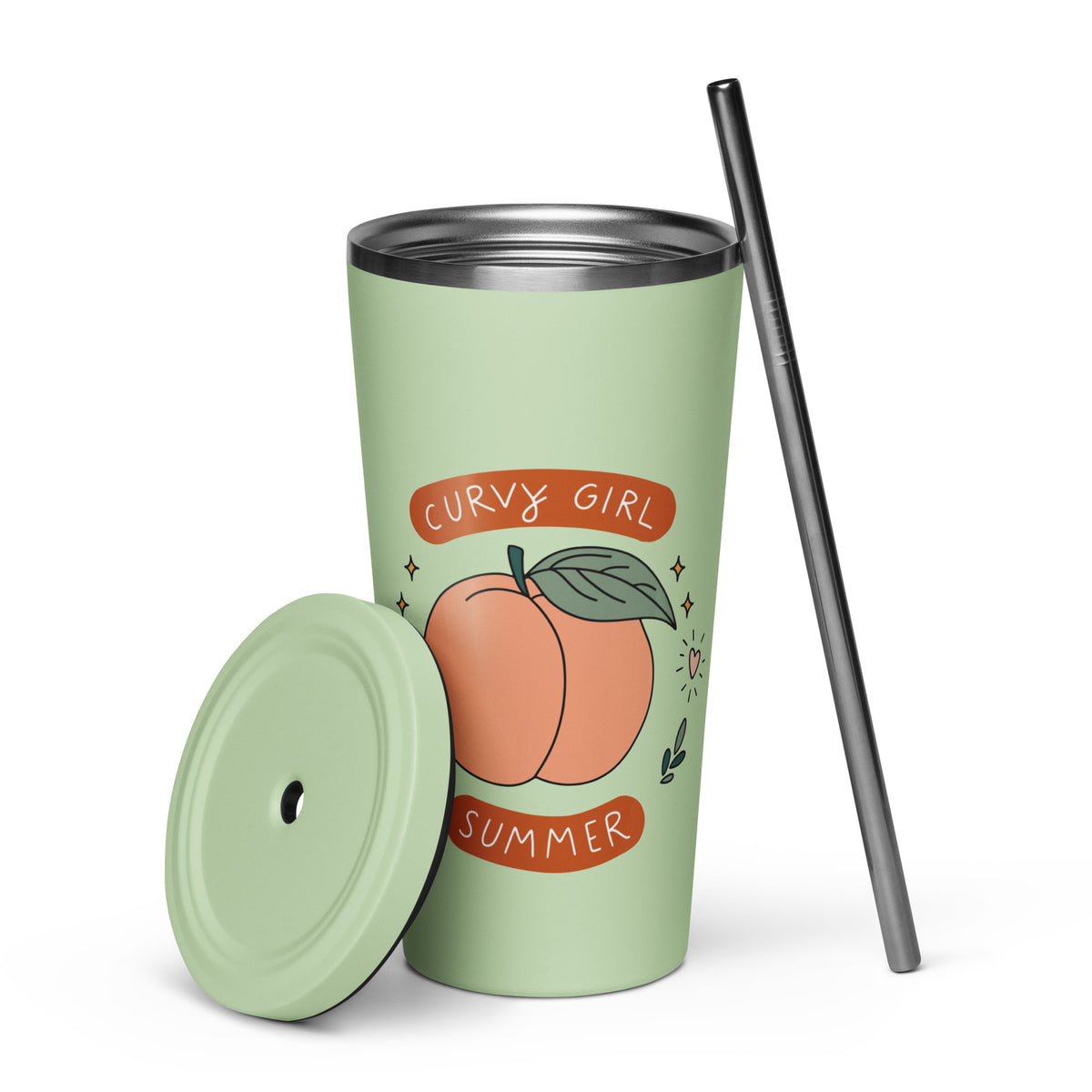 Summer Fun Insulated Tumbler with Straw | 20 oz Stainless Steel Cup - Spinsterly Co