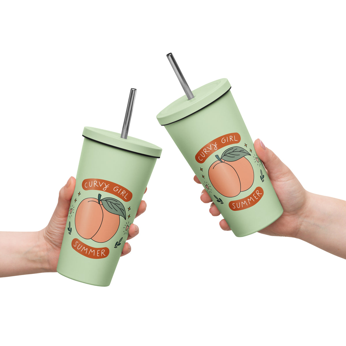 Summer Fun Insulated Tumbler with Straw | 20 oz Stainless Steel Cup - Spinsterly Co