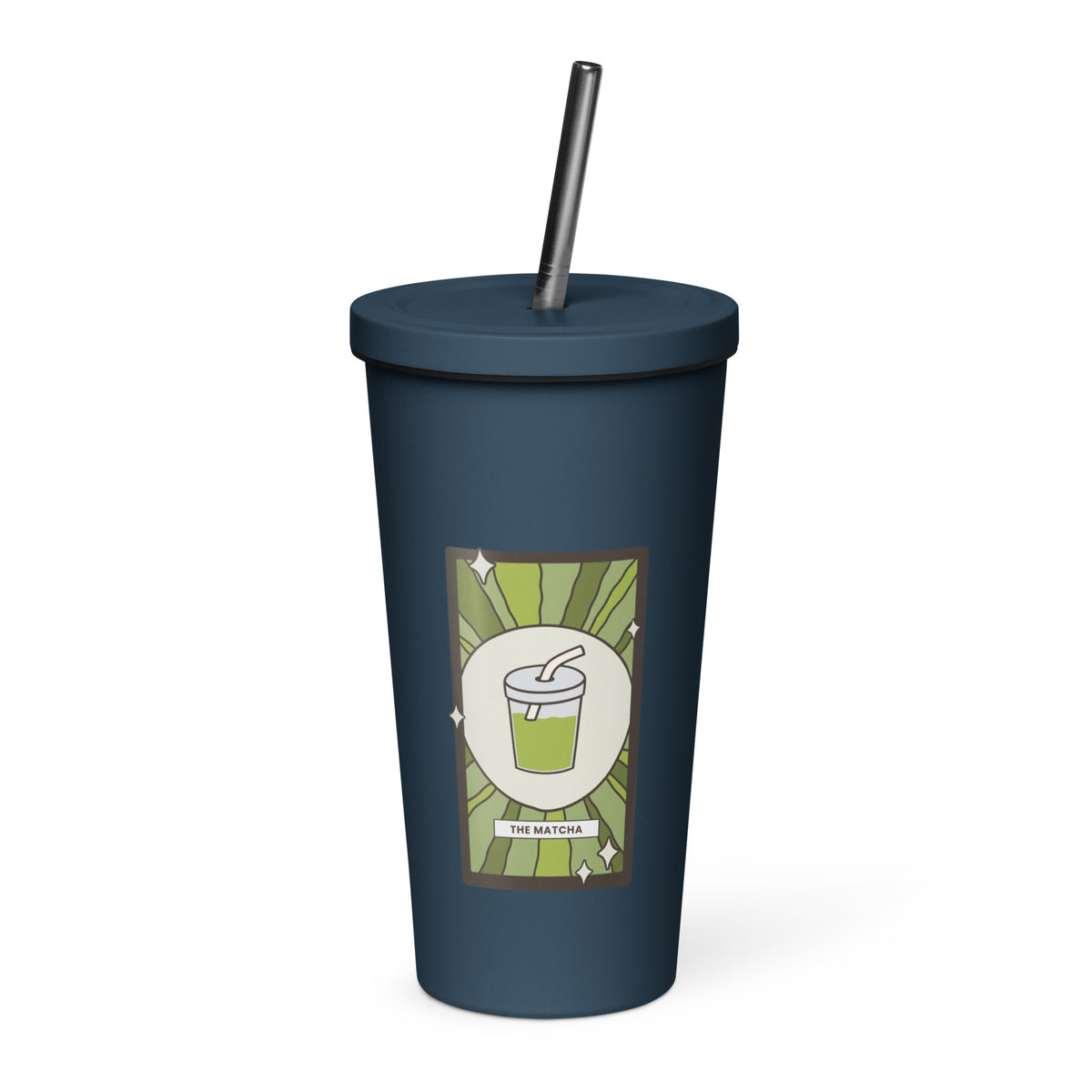 The Matcha Tarot Card Tumbler | 20 oz Insulated Stainless Steel Tumbler with Straw - Spinsterly Co