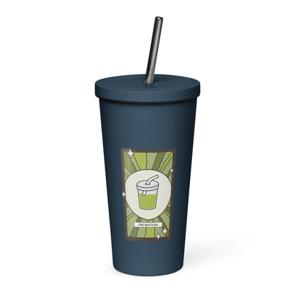 The Matcha Tarot Card Tumbler | 20 oz Insulated Stainless Steel Tumbler with Straw - Spinsterly Co